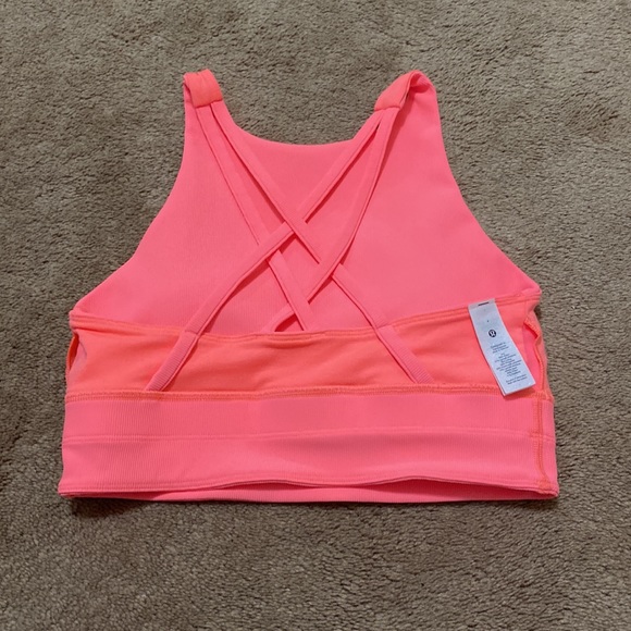 Lululemon Sunset Energy Sports Bra High Neck Long Line Rib - Picture 4 of 9